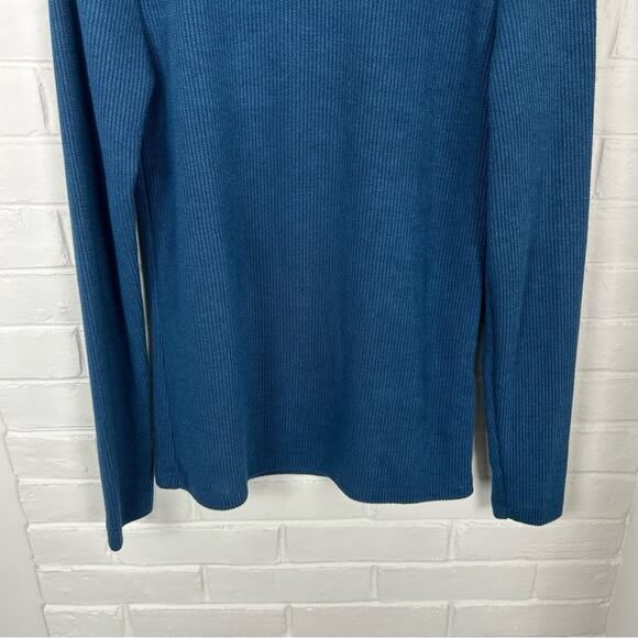 Lularoe Blue Ribbed Mock Neck Lightweight Knit Long Sleeve Size S - Picture 3 of 8